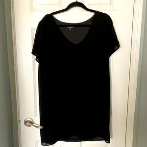 Black V Neck Trapeze Dress